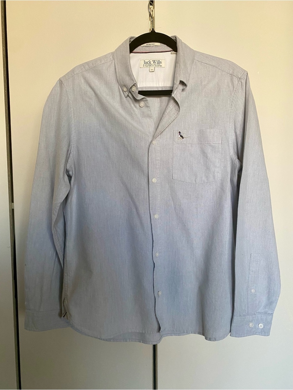 Jack Wills Men’s Slim Fit Oxford Button Down Shirt Light Blue Size M